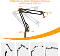 Suport pentru lampă de căldură Tararium CRL-1200 pentru reptile în terariu - negru 3