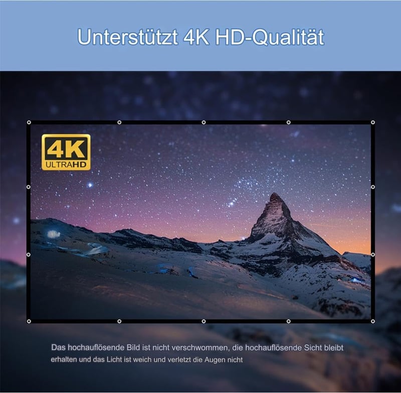 Tarent 120 Colos Vetítővászon 16:9 HD Összecsukható Projektor Képernyő