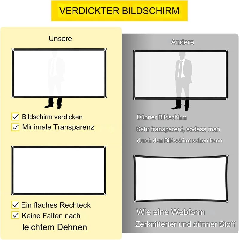 Tarent 120 Colos Vetítővászon 16:9 HD Összecsukható Projektor Képernyő