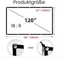 Tarent 120 Colos Vetítővászon 16:9 HD Összecsukható Projektor Képernyő 2
