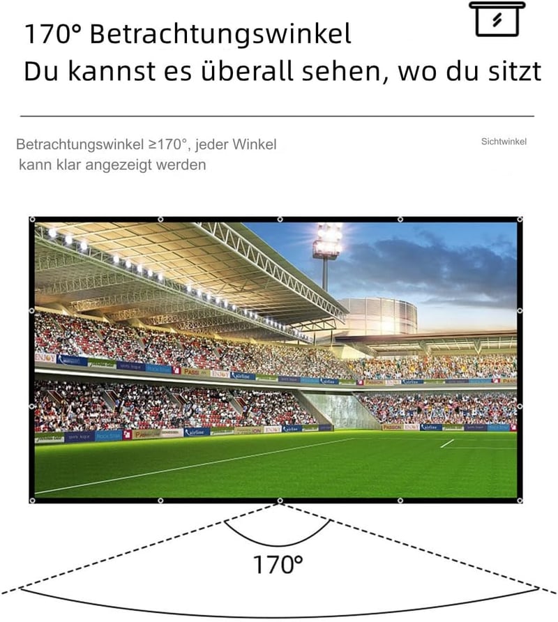 Tarent 120 Colos Vetítővászon 16:9 HD Összecsukható Projektor Képernyő