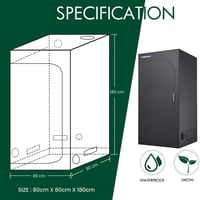 Tarent 80x80x180 cm Grow Tent Vízálló Tálcával Hidroponika Növénytermesztéshez 2