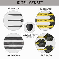 Sada šípok Target Darts Bolide Void 90% volfrám, oceľové hroty Swiss Point, 21g/22g/23g/24g/25g, čierne, profesionálna sada šípok, vrátane nástroja Swiss Point 5