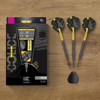Sada šípok Target Darts Bolide Void 90% volfrám, oceľové hroty Swiss Point, 21g/22g/23g/24g/25g, čierne, profesionálna sada šípok, vrátane nástroja Swiss Point 6