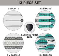 Target Darts Hydro Steel Tip 90% Volfrám Dartok 23G Ezüst Svájci Csúcs 4