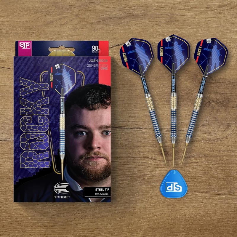 Target Darts Josh Rock Gen 1 acél hegyű darts szett, 90% volfrám, 22-25G, Swiss Point
