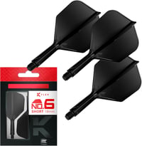 Target Darts K Flex integrált dartszárny és szár szett, 3 darab, rövid/közepes hossz - Short (19mm), Black 1