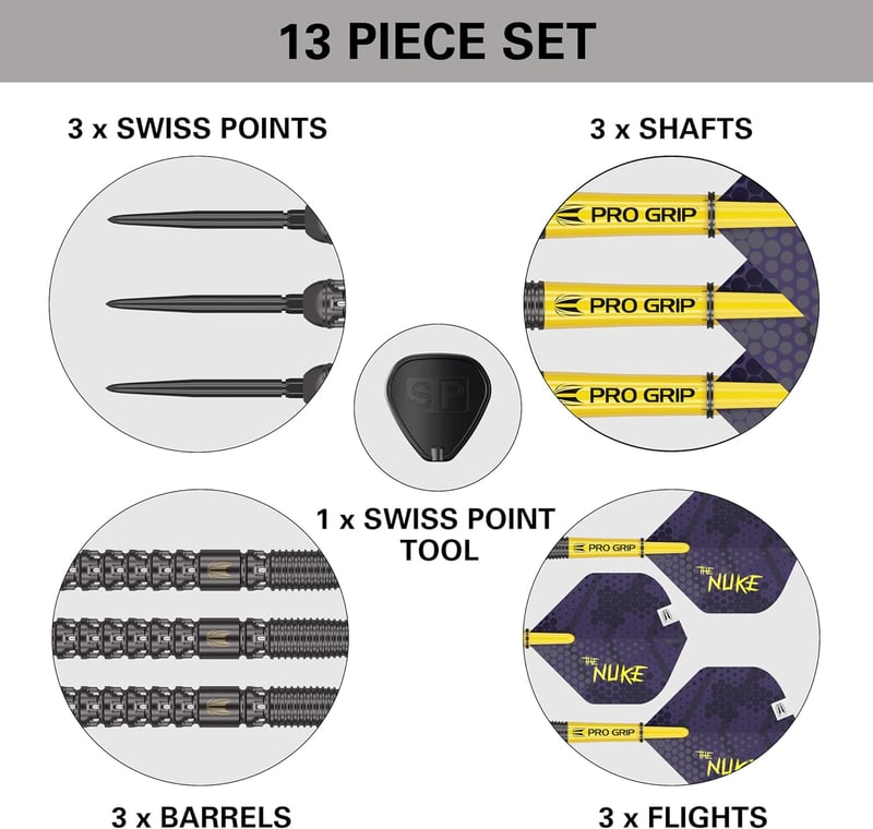 Target Darts Luke Littler G1 90% Volfrám Acél Dartnyílak 22g/23g/24g Swiss Point