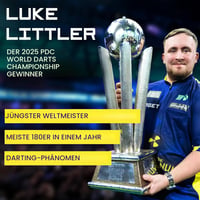 Target Darts Profi Dartboard Szett Luke Littler Edícióval - Steel Dart Nyilakkal és Verseny Vonallal 2