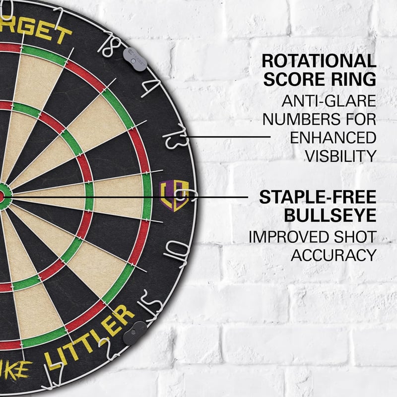 Target Darts Profi Dartboard Szett Luke Littler Edícióval - Steel Dart Nyilakkal és Verseny Vonallal