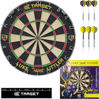 Target Darts Profi Dartboard Szett Luke Littler Edícióval - Steel Dart Nyilakkal és Verseny Vonallal 1