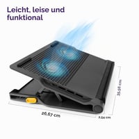Chladiaca podložka pod notebook Targus AWE81EU so 4-portovým USB 2.0 rozbočovačom, výškovo nastaviteľný stojan, pre 17-palcové notebooky, čierna 4