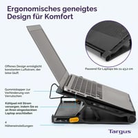 Chladiaca podložka pod notebook Targus AWE81EU so 4-portovým USB 2.0 rozbočovačom, výškovo nastaviteľný stojan, pre 17-palcové notebooky, čierna 2