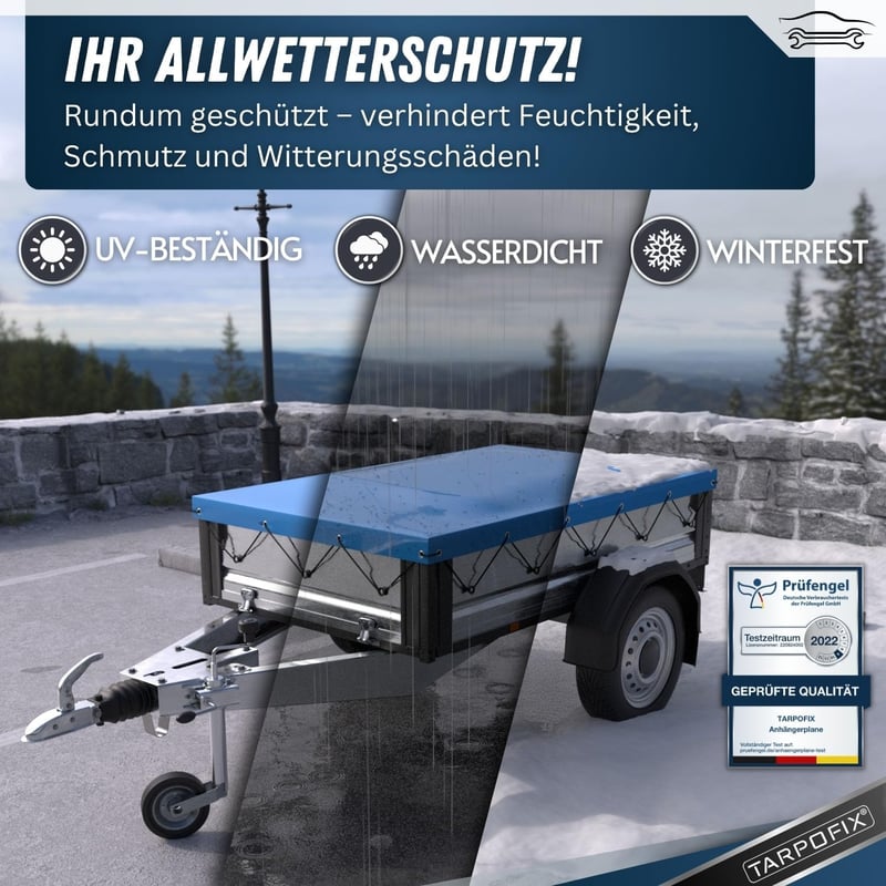 Tarpofix Ponyva Utánfutóhoz 257,5x134,5cm Kötéllel PVC Erősített