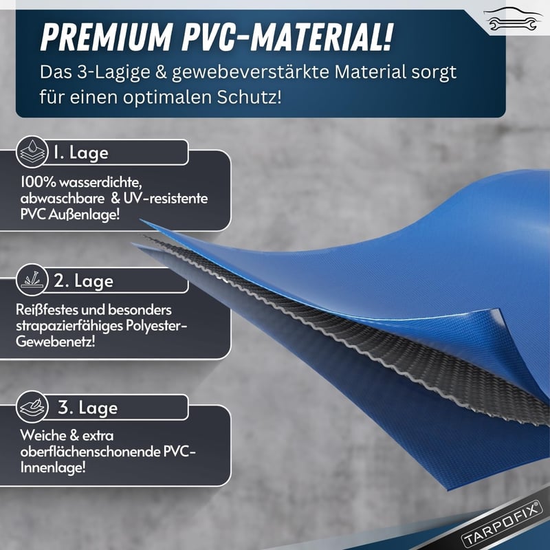 Tarpofix Ponyva Utánfutóhoz 257,5x134,5cm Kötéllel PVC Erősített