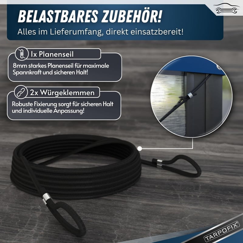 Tarpofix Ponyva Utánfutóhoz 257,5x134,5cm Kötéllel PVC Erősített