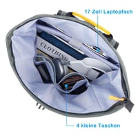 Taschmik Rolltop batoh vodoodolný pánsky dámsky na notebook 17 palcov – protišmykový školský biznis batoh, sivý 6