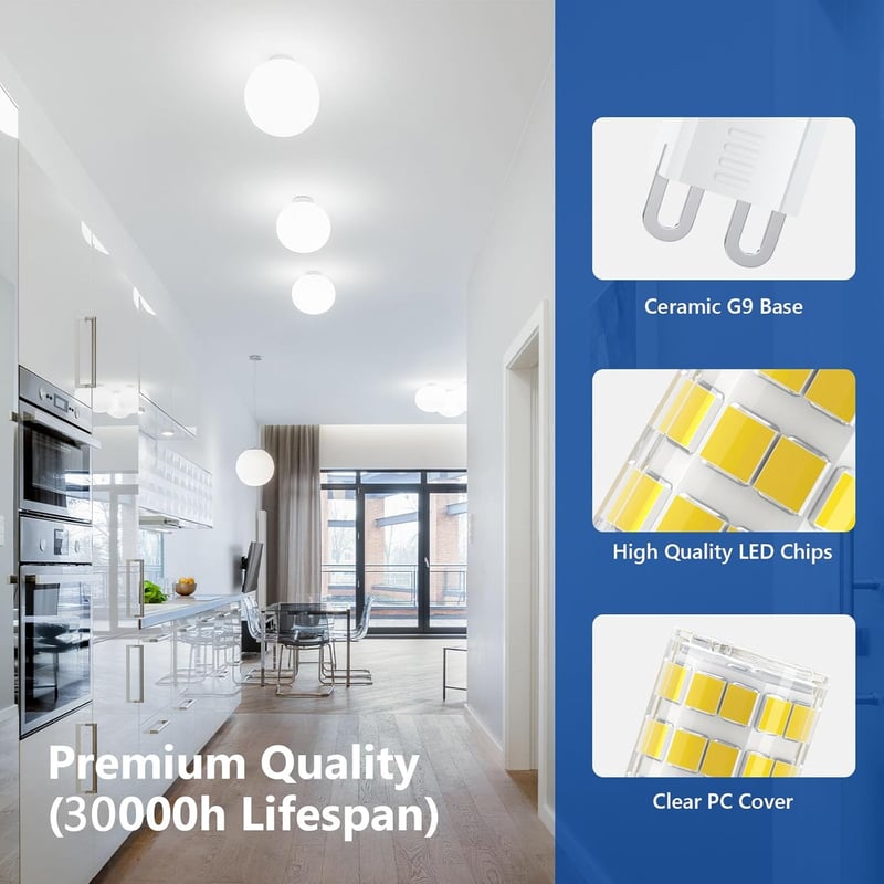 TASMOR G9 LED 8W Hidegfehér 6500K 840 Lumen 5 db - Energiatakarékos