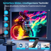 Tasofac 4K Projektor Autofókusz Trapézkorrekció 26000 Lumen WiFi Bluetooth 2