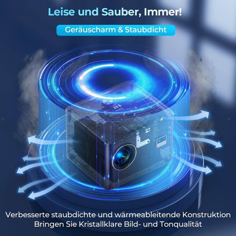 Tasofac 4K Projektor Autofókusz Trapézkorrekció 26000 Lumen WiFi Bluetooth
