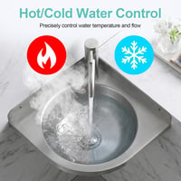 Chiuvetă de colț din oțel inoxidabil Tasofac cu baterie pentru apă caldă și rece, triunghiulară, cu o cuvă, pentru bucătărie, rulotă, baie sau toaletă 3