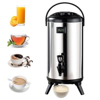 Dozator de băuturi izolat din oțel inoxidabil Tasofac cu robinet, 12L, pentru băuturi calde și reci, cu termometru, pentru petreceri, birou și evenimente de catering 1