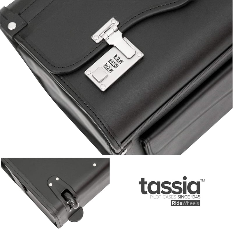 TASSIA Pilóta Táska - Laptop és Iratok Tárolására - Üzleti Utazáshoz, Kézipoggyászként Használható Bőrönd