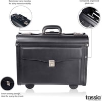 TASSIA Pilóta Táska - Laptop és Iratok Tárolására - Üzleti Utazáshoz, Kézipoggyászként Használható Bőrönd 5