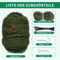 Tatamiyya Macskahálózat Erkélyre 8x3m Erősített Zöld UV-Álló 3