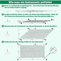 Tatamiyya Macskahálózat Erkélyre 8x3m Erősített Zöld UV-Álló 5