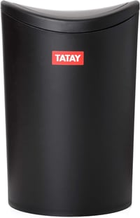 TATAY 6L fürdőszobai szemetes csapó fedéllel, kompakt modern design, fekete 2