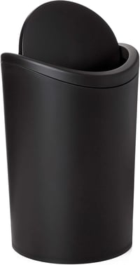 TATAY 6L fürdőszobai szemetes csapó fedéllel, kompakt modern design, fekete 3