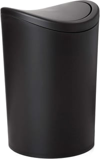 TATAY 6L fürdőszobai szemetes csapó fedéllel, kompakt modern design, fekete 1