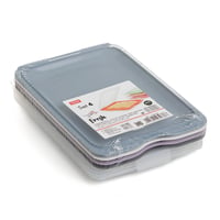 Súprava 4 nádob na skladovanie potravín TATAY, s vekom, stohovateľné, vhodné do mrazničky aj mikrovlnnej rúry, bez BPA, 17x3, 2