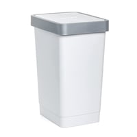 TATAY Smart 25L Odpadkový kôš s výklopným vekom do kuchyne, biely | Plast bez obsahu BPA | Na vnútorné aj vonkajšie použitie | Pre 30 l vrecia | 26x34x47 cm 1