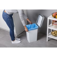 TATAY Smart 25L Odpadkový kôš s výklopným vekom do kuchyne, biely | Plast bez obsahu BPA | Na vnútorné aj vonkajšie použitie | Pre 30 l vrecia | 26x34x47 cm 6