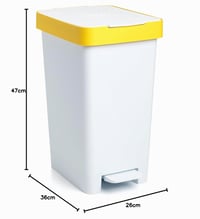 Odpadkový kôš s pedálom TATAY Smart 26x36x47 cm, systém na triedenie odpadu z recyklovaného plastu bez BPA, vhodný do interiéru aj exteriéru 5