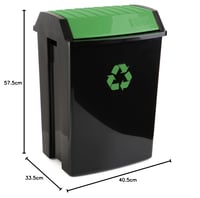 TATAY Kanta za smeće za reciklažu 50L s poklopcem na ljuljanje, za unutarnju i vanjsku upotrebu, UV-otporna plastika bez BPA, 40,5x33,5x57,5 cm, crna 4