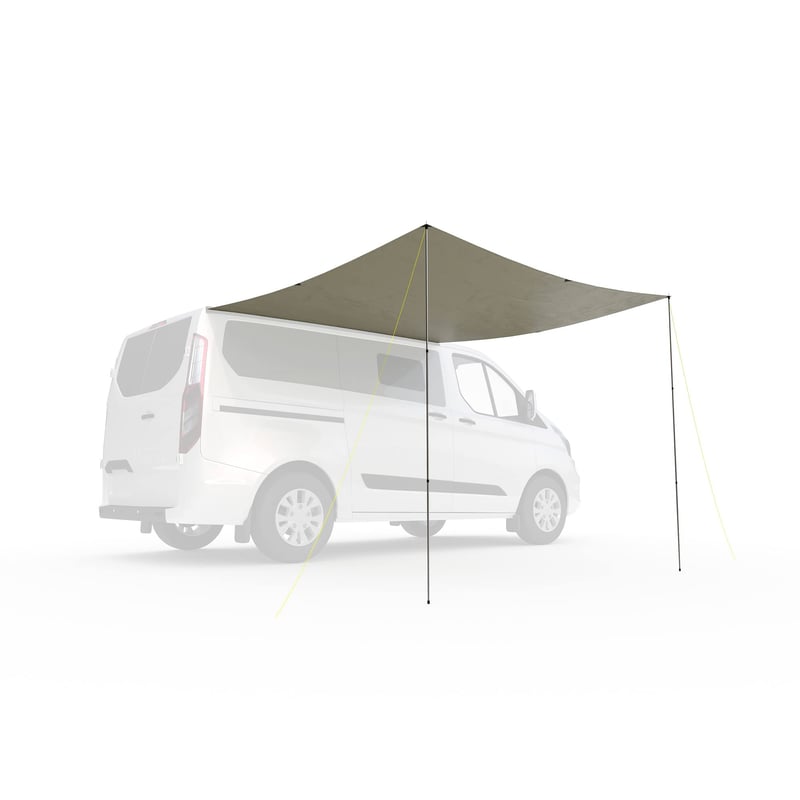 Tarp auto Tatonka Van Tarp TC – 250x250 cm – Montaj pe șină (7 și 3,5 mm) – Tesătură din amestec de bumbac – Protecție împotriva ploii și soarelui