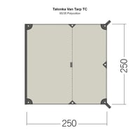 Tarp auto Tatonka Van Tarp TC – 250x250 cm – Montaj pe șină (7 și 3,5 mm) – Tesătură din amestec de bumbac – Protecție împotriva ploii și soarelui 5