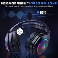 Tatybo Vezeték Nélküli Gamer Fejhallgató Mikrofonnal, 7.1 Surround Hangzás, 35 Órás Akkumulátor, 50mm Meghajtó, Légáteresztő Fülpárnák, PS5  5