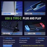 Tatybo Vezeték Nélküli Gamer Fejhallgató PS4, PS5, PC - 2,4GHz, Levehető Zajszűrő Mikrofonnal, 30 Órás Üzemidő, Nintendo Switch, Mac Kompati 6