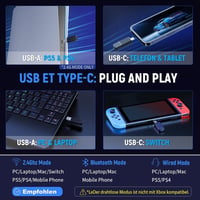 Tatybo WT01 vezeték nélküli gaming headset 2,4 GHz + Bluetooth, PS5/PS4/PC/Switch - fekete-fehér 6