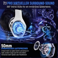 Tatybo WT01 vezeték nélküli gaming headset 2,4 GHz + Bluetooth, PS5/PS4/PC/Switch - fekete-fehér 2