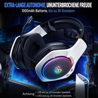 Tatybo WT01 vezeték nélküli gaming headset 2,4 GHz + Bluetooth, PS5/PS4/PC/Switch - fekete-fehér 7