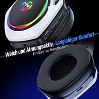 Tatybo WT01 vezeték nélküli gaming headset 2,4 GHz + Bluetooth, PS5/PS4/PC/Switch - fekete-fehér 4
