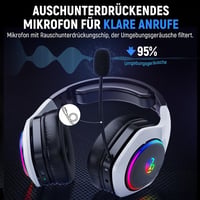 Tatybo WT01 vezeték nélküli gaming headset 2,4 GHz + Bluetooth, PS5/PS4/PC/Switch - fekete-fehér 5