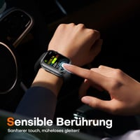 TAURI 2 ks tvrdené sklo s puzdrom pre Apple Watch SE 3/2/1 / 6 / 5 / 4 Series 44 mm – Priehľadný, 360° nárazuvzdorný ochranný kryt s 9H ochranou displeja 4