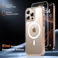 Kryt na iPhone 16 Pro Max TAURI s ochranou displeja 6,9 palca, kompatibilný s MagSafe, priehľadný, nárazuvzdorný, magnetický obal na telefón s vojenskou úrovňou ochrany 3