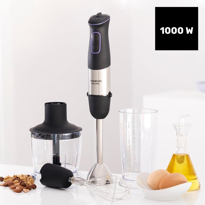 Taurus 1000W Kézi Mixer 20 Fokozat Turbó Funkcióval Rozsdamentes Pengékkel